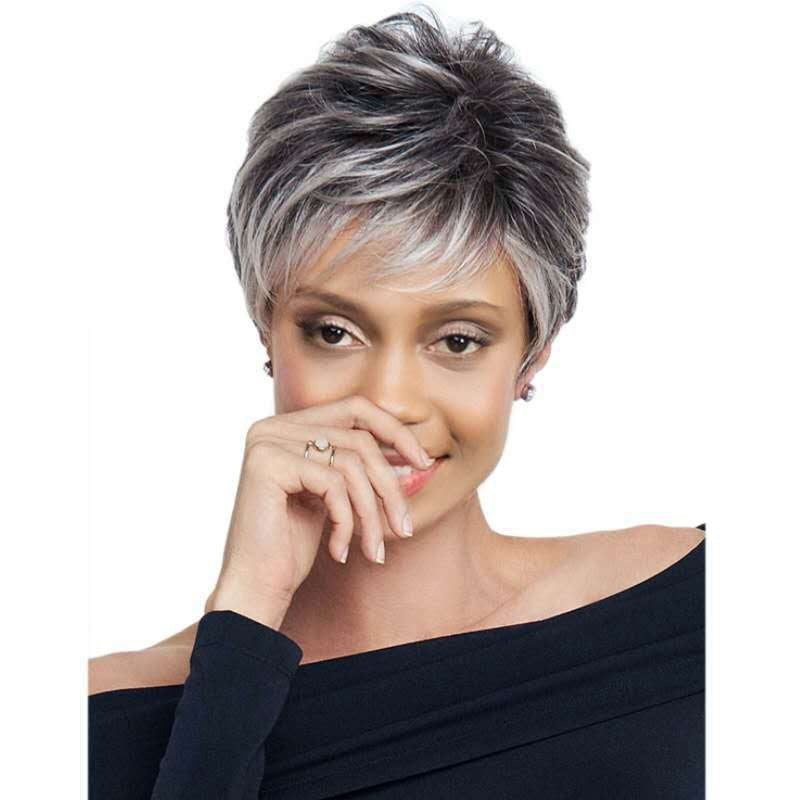 Short Fluffy Hair With Oblique Bangs Chemical Fiber Set