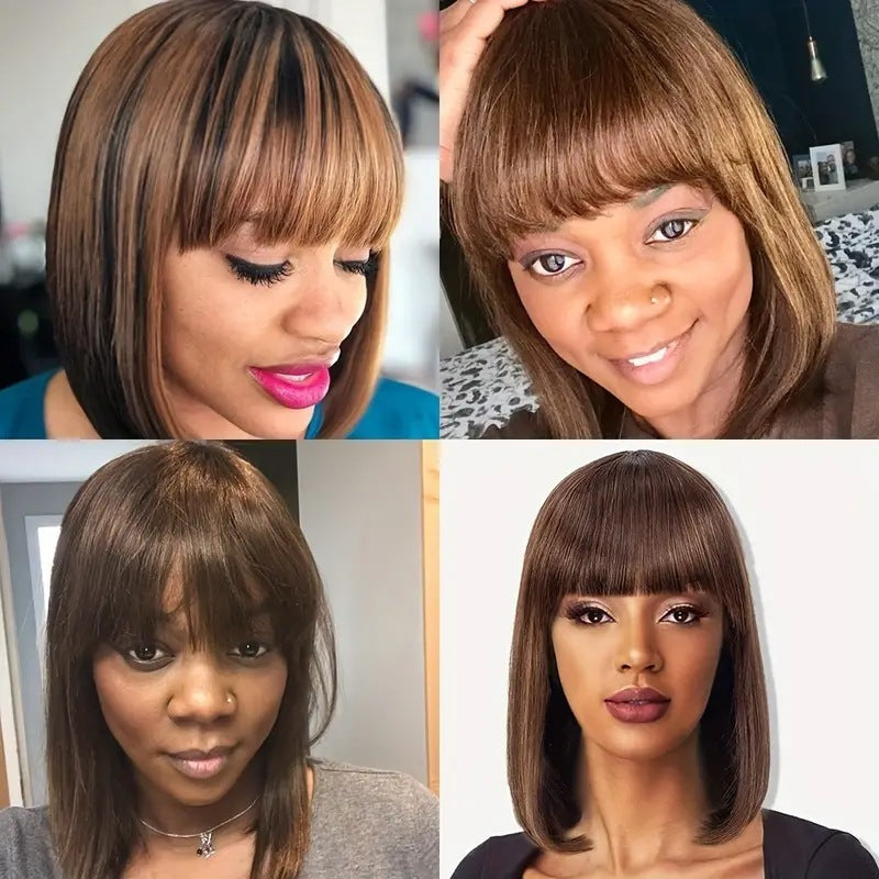 Women's Solid Color European And American Fashion Short Wig Headset