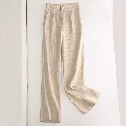 Linen Wide-leg Women's High Waist Cotton And Linen Casual Pants