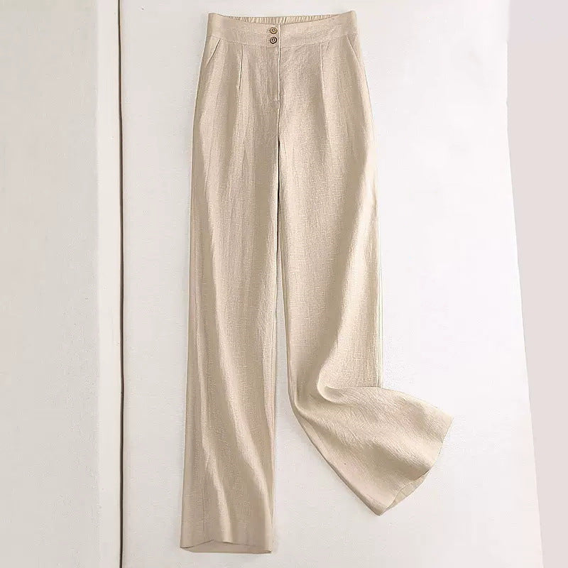 Linen Wide-leg Women's High Waist Cotton And Linen Casual Pants