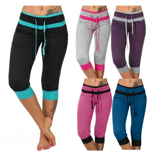 High Waist Temperament Commuter Cropped Pants Color Matching Casual Pants