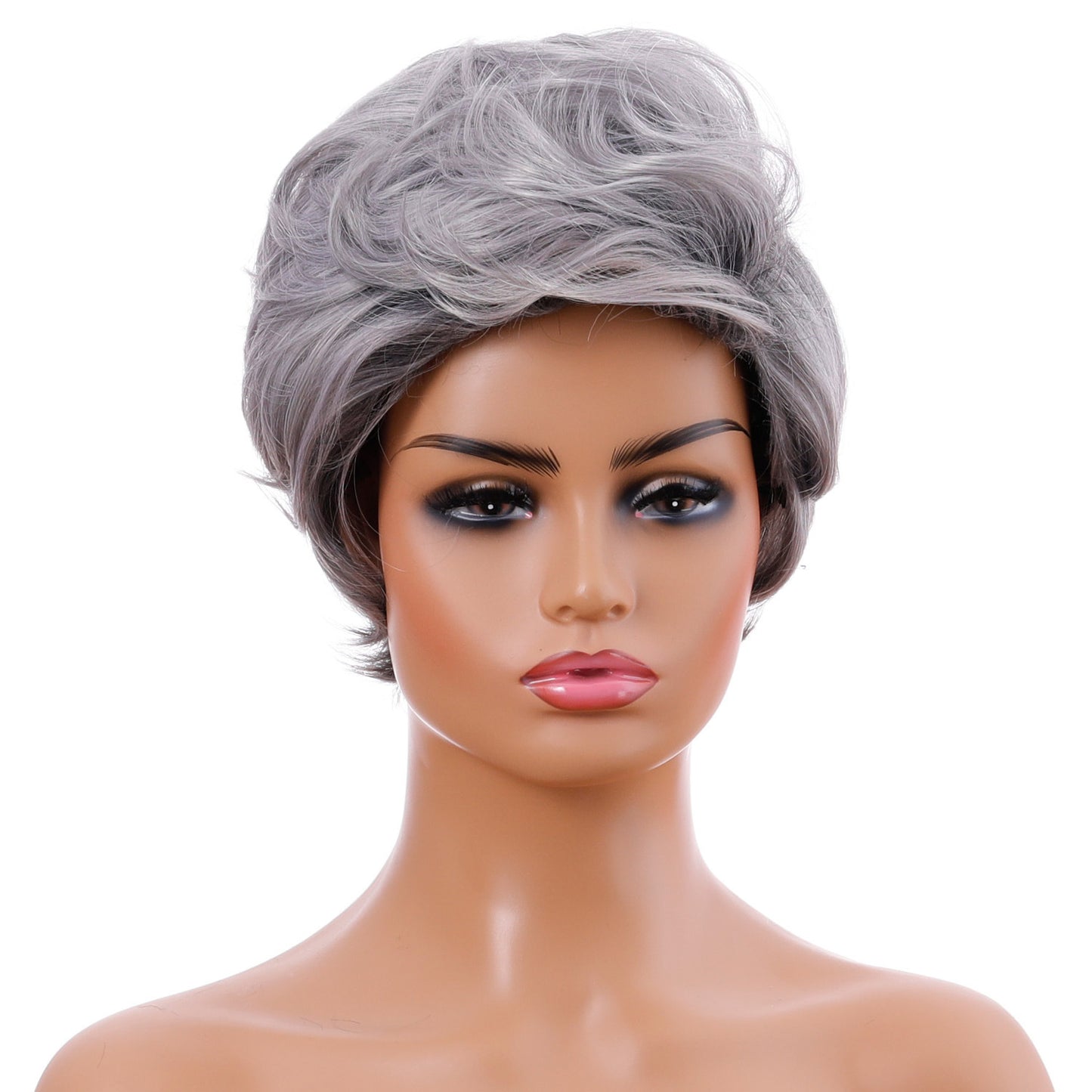Fashionable Chemical Fiber Women's Mixed Color Short Curly Hair