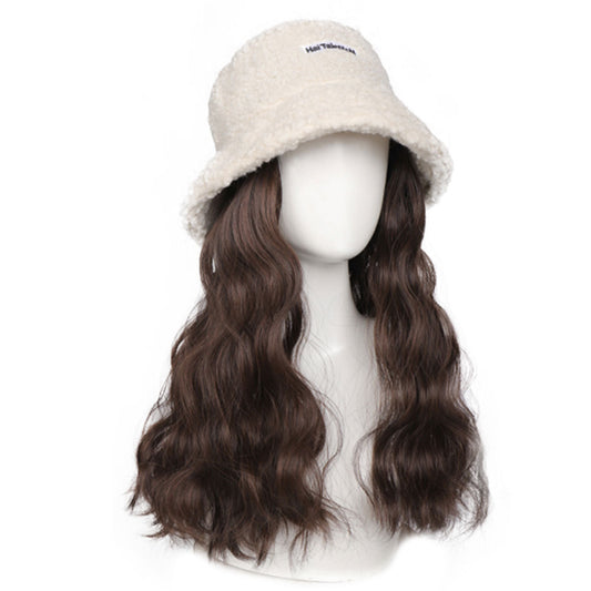 Wig Autumn Winter Lamb Plush Fisherman's Hat