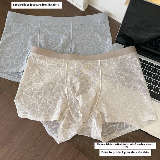 Thin Lace Leopard Jacquard Men's Underwear