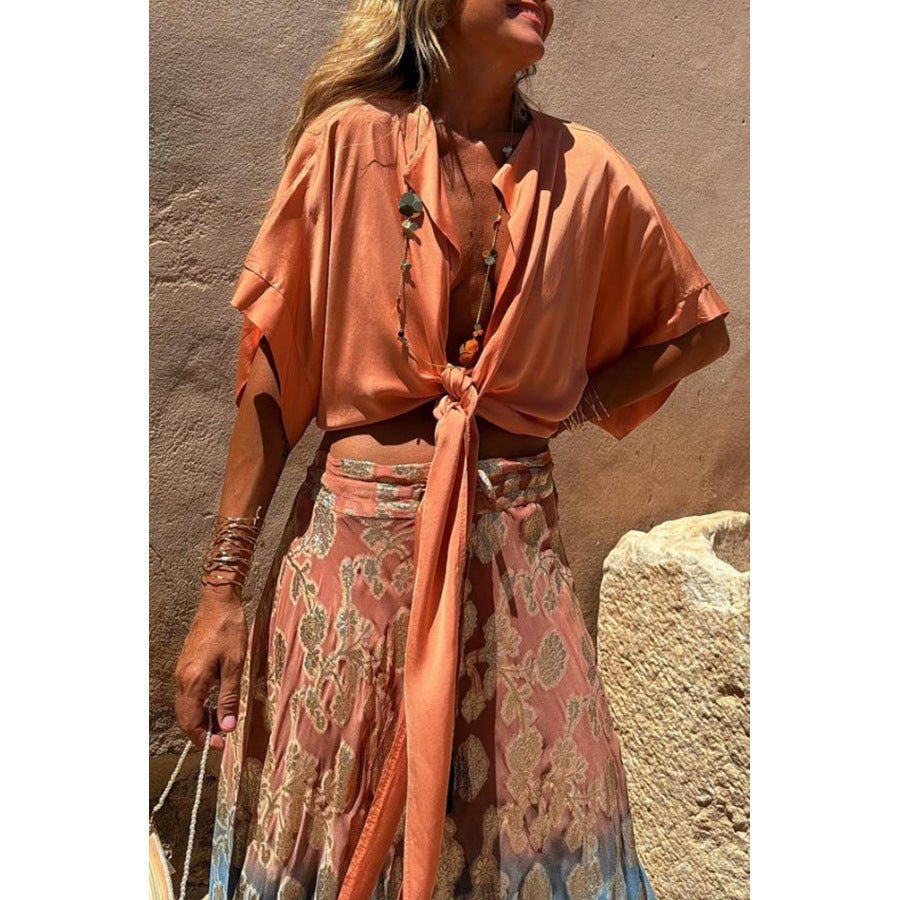 Spring and Summer New Belted Vacation Multi-color Top INS Casual Loose Batwing Sleeve Cardigan for Women