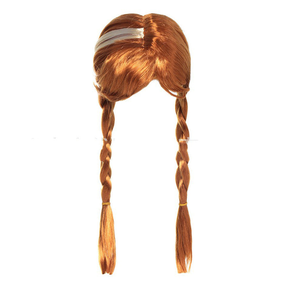 Princess Headdress Silver For Children Brown Cosplay Wig Props