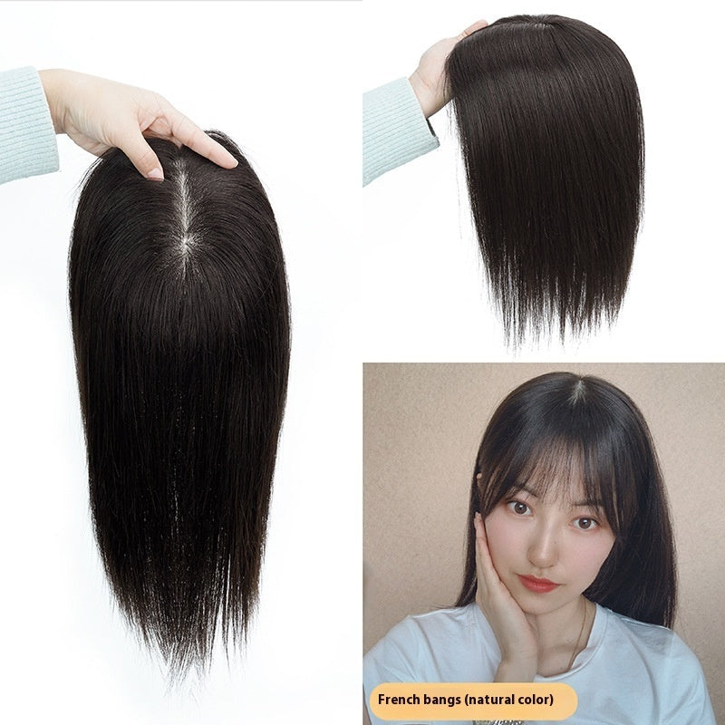 French Style Bangs Real Hair Wig Set