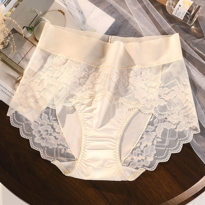Sexy Panties Women's Lace High Waist Lengthened Crotch 7A Antibacterial Boxer Seamless