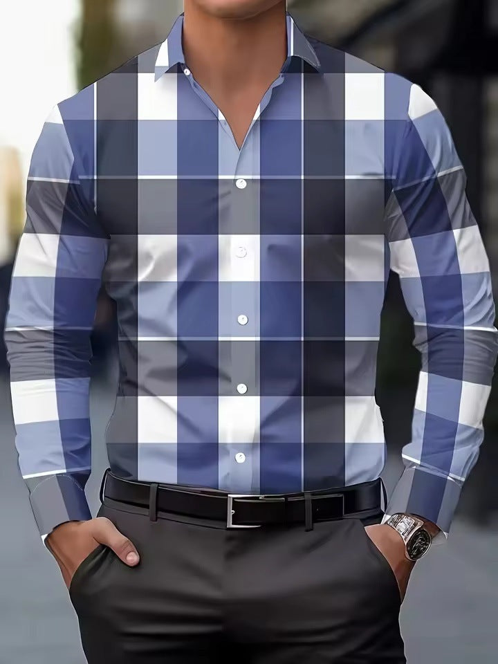 Printed Shirt Long Sleeve Button Lapel