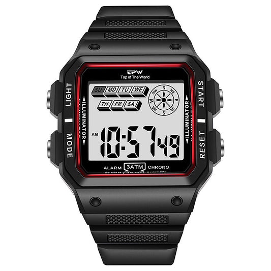 Student Fashion Watch Couple Square Waterproof Luminous Multifunctional Sports