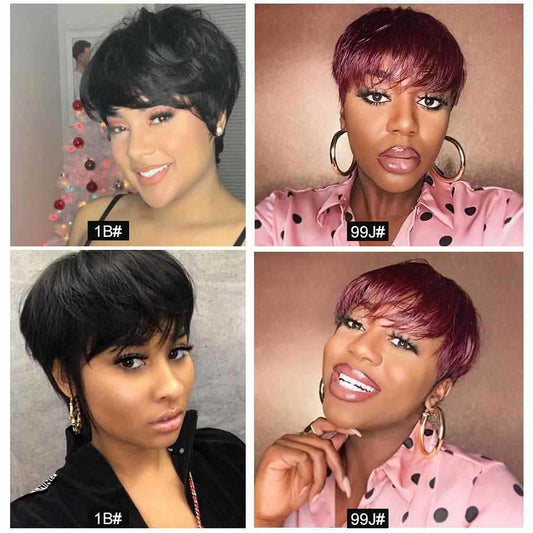 European Beauty Bobo Head Short Straight Hair Wig Headgear
