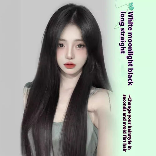 Female Full-head Wig Forehead Lace Seamless Fluffy Wig