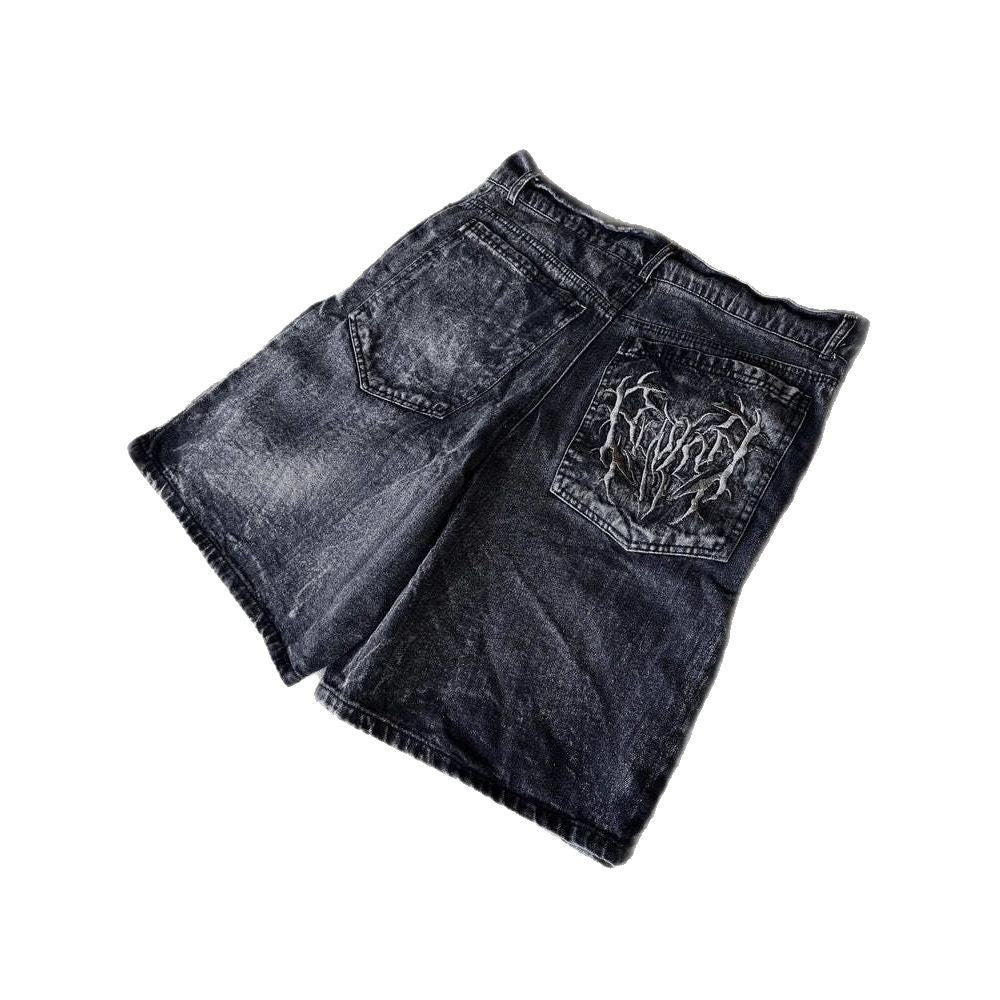 European And American Retro Gothic Denim Shorts Summer