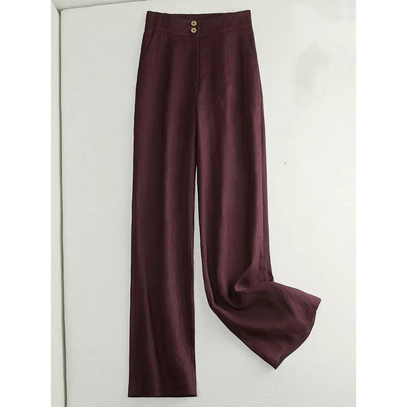 Linen Wide-leg Women's High Waist Cotton And Linen Casual Pants