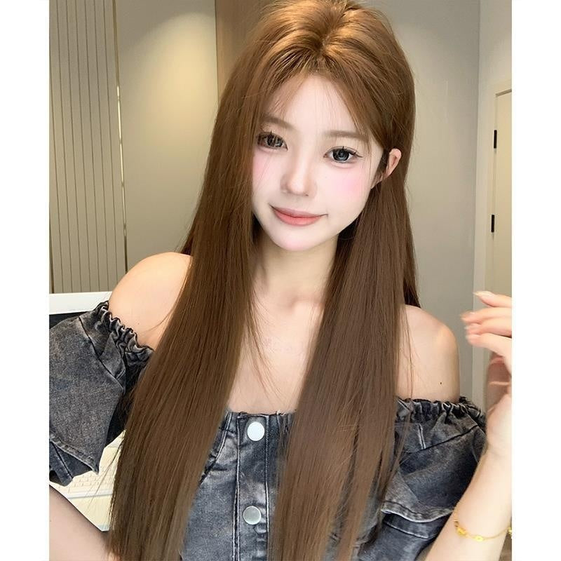 Wig Daily Internet Famous Lace Female Center-parted Bangs Long Straight