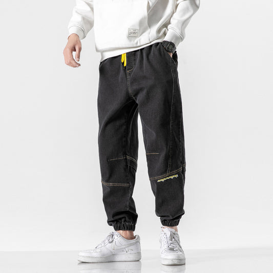 Oversized Plus Size Men's Jeans Ankle-tied