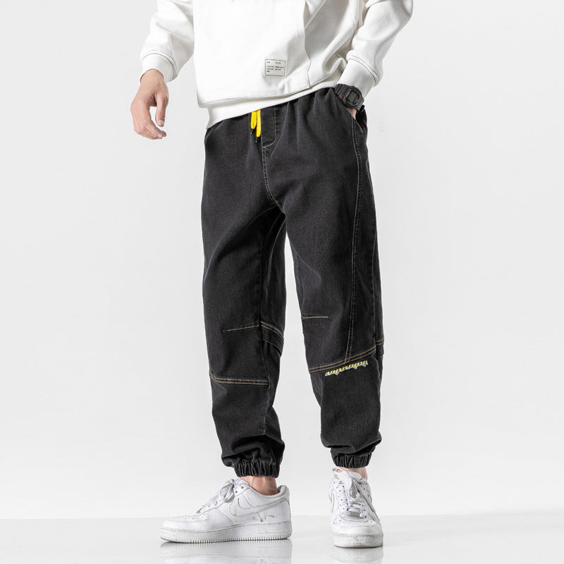 Oversized Plus Size Men's Jeans Ankle-tied
