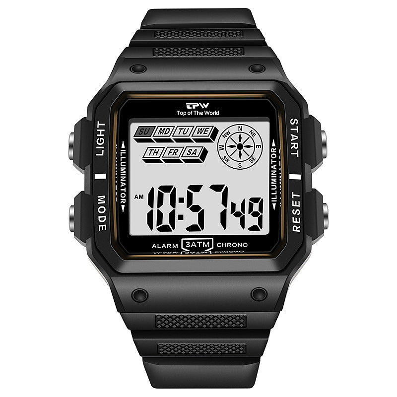 Student Fashion Watch Couple Square Waterproof Luminous Multifunctional Sports