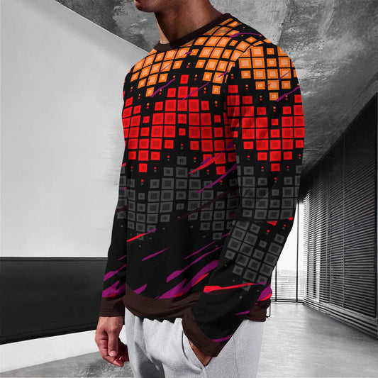 Men's Long Sleeve Simple Trendy Round Neck