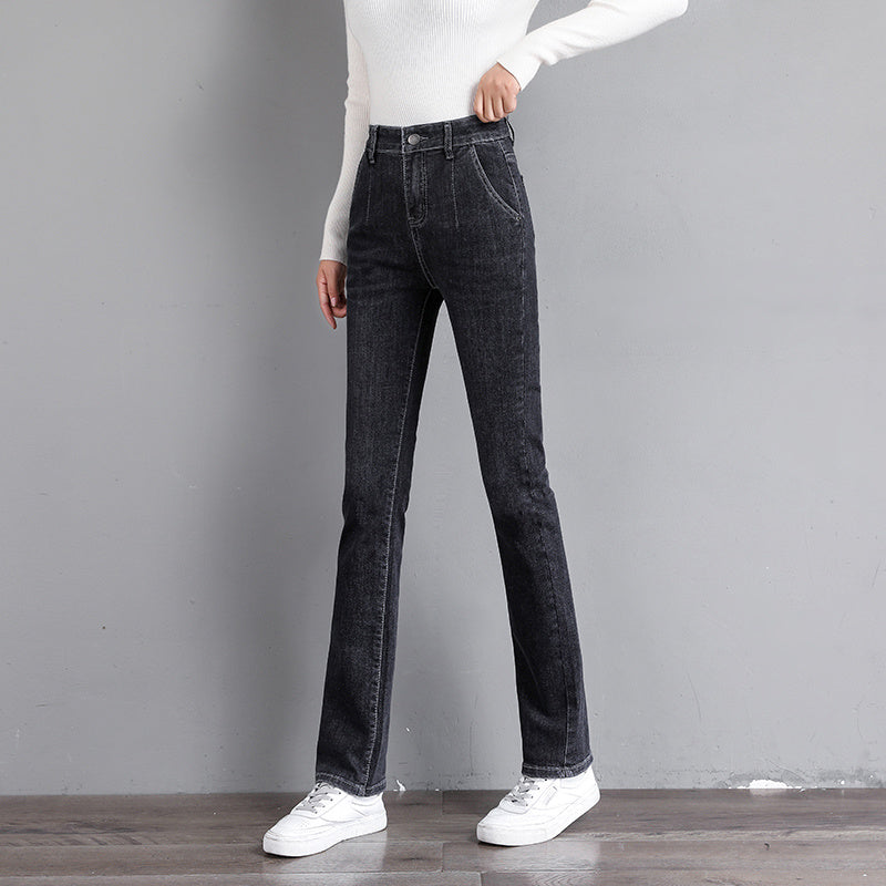 Bootcut Jeans Loose High Waist Slim And Versatile Straight Leg