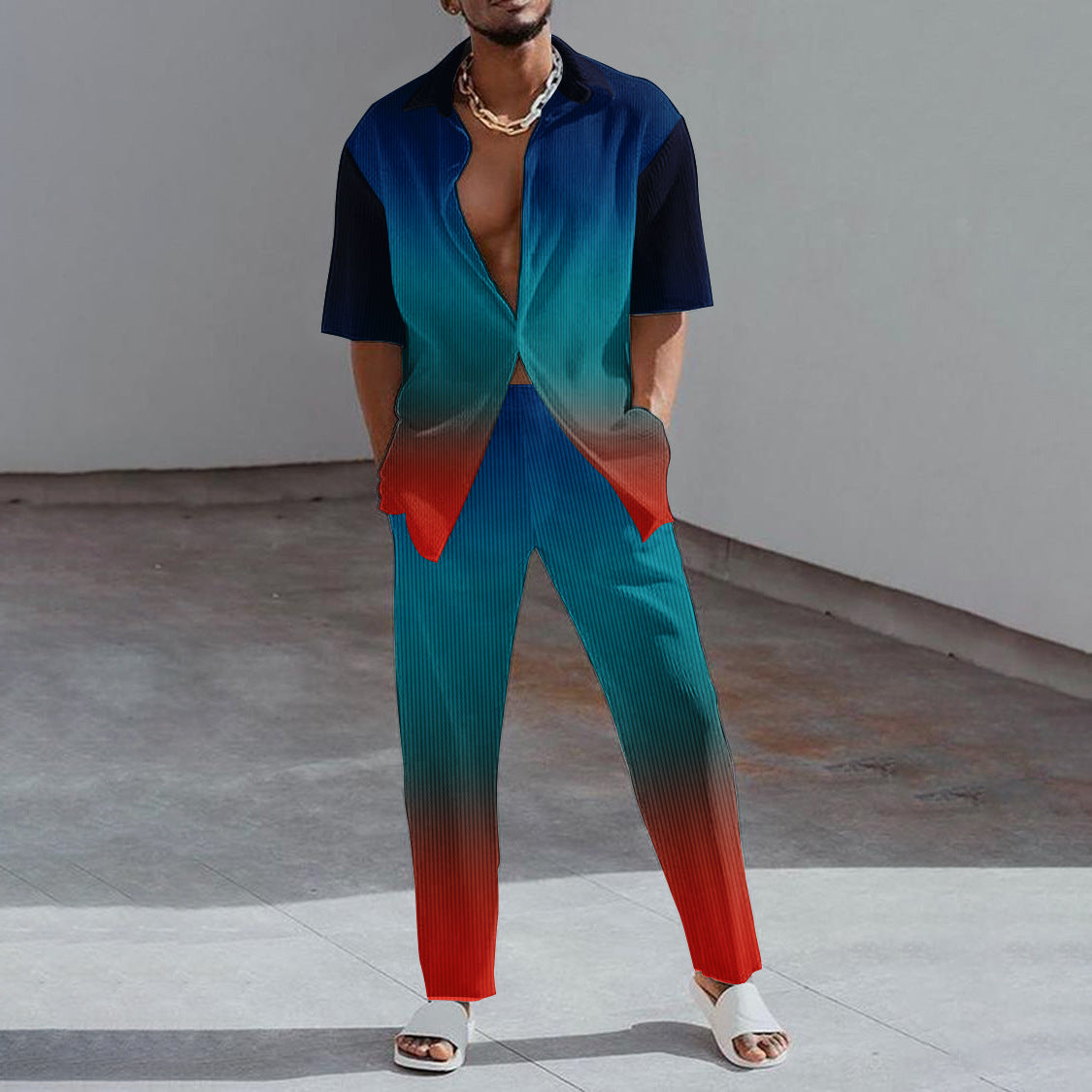 Trendy Multi-color Long Sleeve Casual Sports Suit