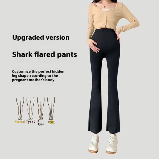Pregnant Women Adjustable High Waist Upgraded Version Slimming High Elastic Bell-bottom Pants