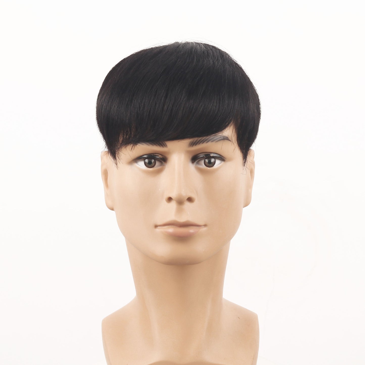 Wig Men's Short Hair Top Hairpiece Full Real