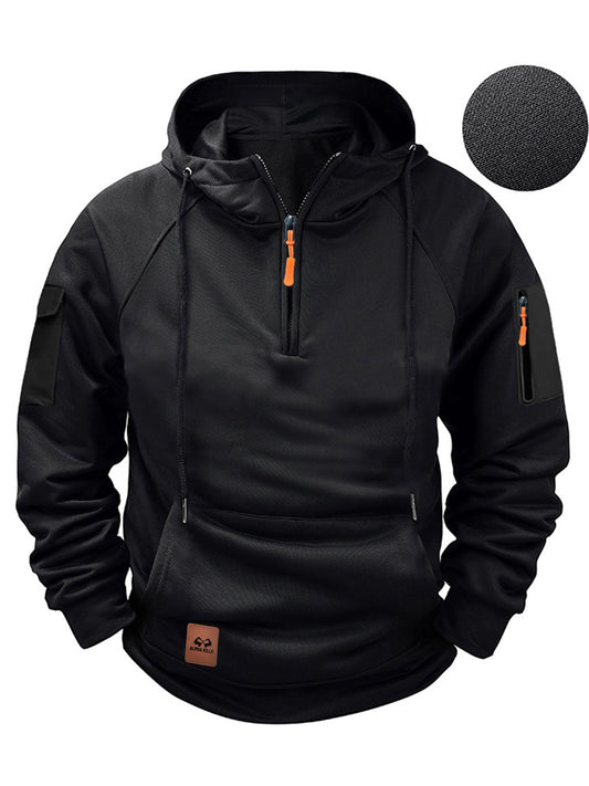 Men's Zipper Multi-pocket Casual Sweatshirt