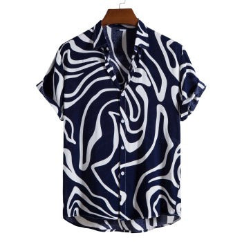 Men's Summer Loose V-neck Short-sleeved Shirt