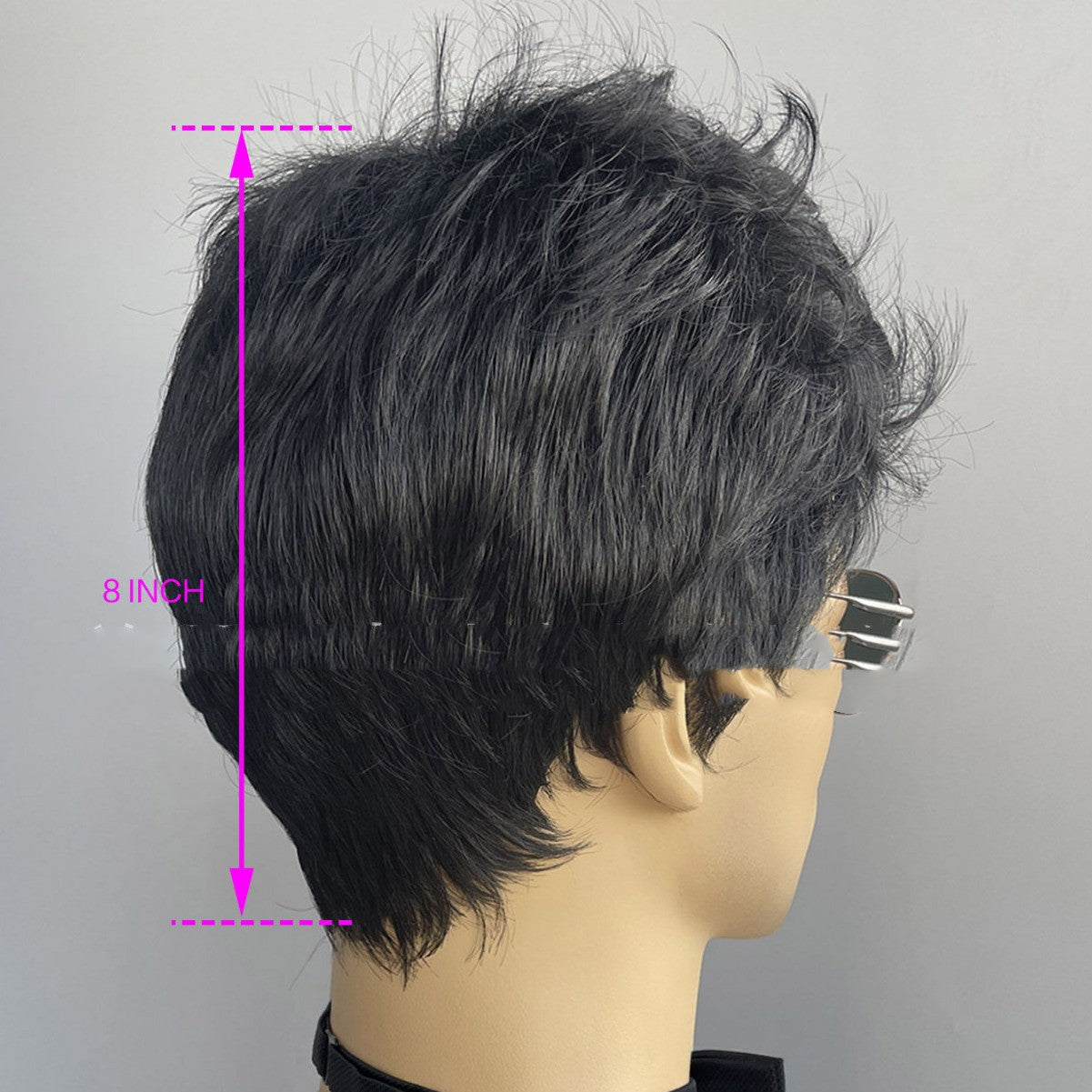 Men's Short Hair Wig Hood Chemical Fiber Mechanism