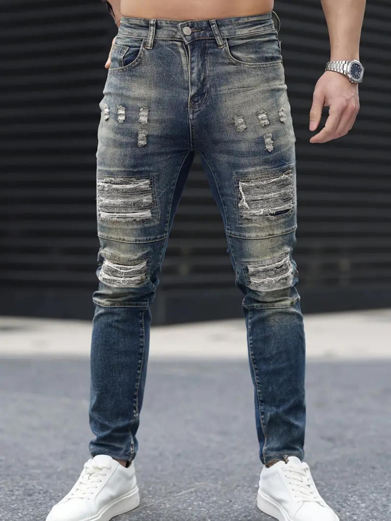 Men's Fashion Ripped Cool High Street Jeans