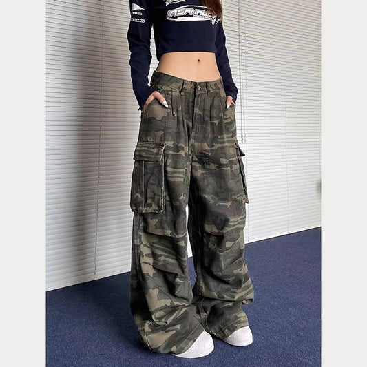 High Street Retro Multi-pocket Camouflage Cargo Pants