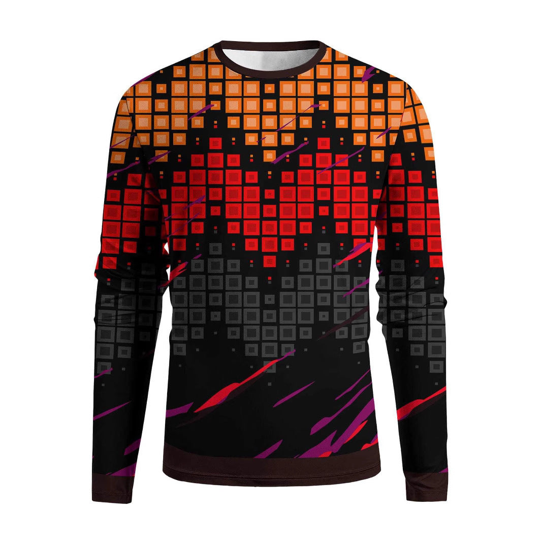 Men's Long Sleeve Simple Trendy Round Neck