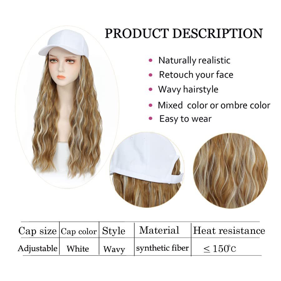Hat One-piece Women's Big Wave Long-rolled Chemical Fiber Wig