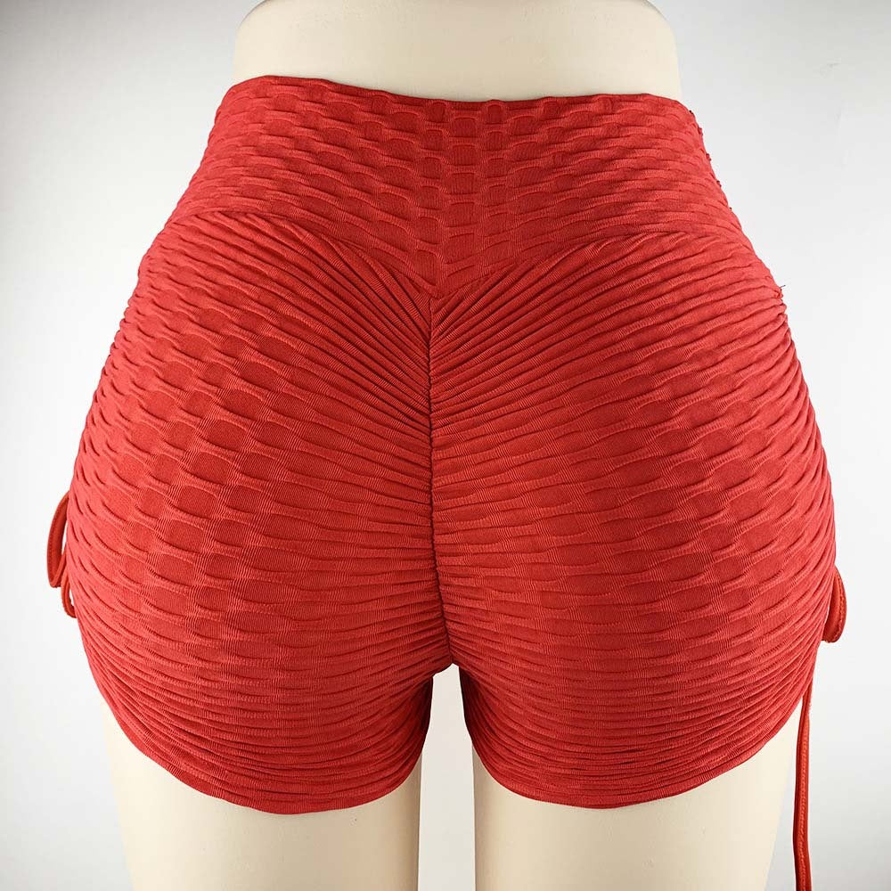 Bubble shorts bow summer jacquard casual yoga pants