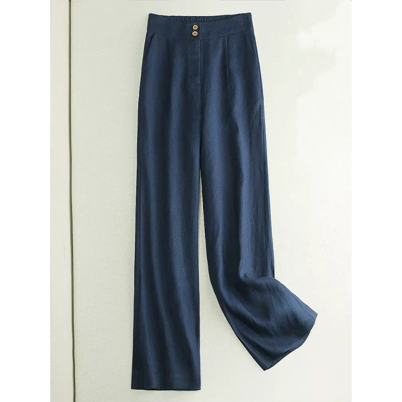 Linen Wide-leg Women's High Waist Cotton And Linen Casual Pants