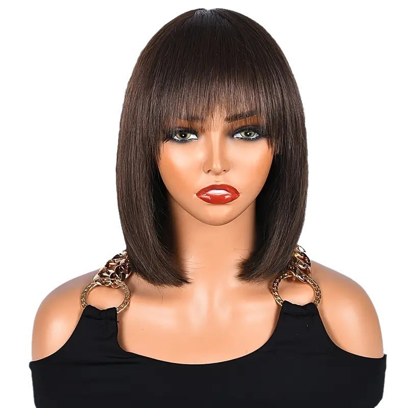 Women's Solid Color European And American Fashion Short Wig Headset
