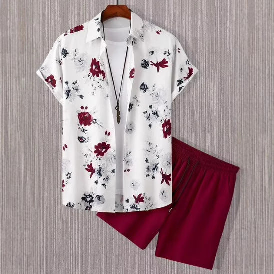 Men's Casual Fashion 3D Digital Printing Short Sleeve Shirt Outfit