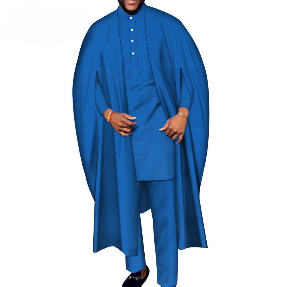 Men's Robe T-shirt And Pants Three-piece Suit