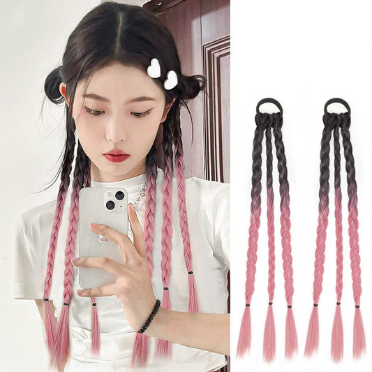 Women's Ponytail Sweet And Cool Hair Ring Wig Boxing Braids