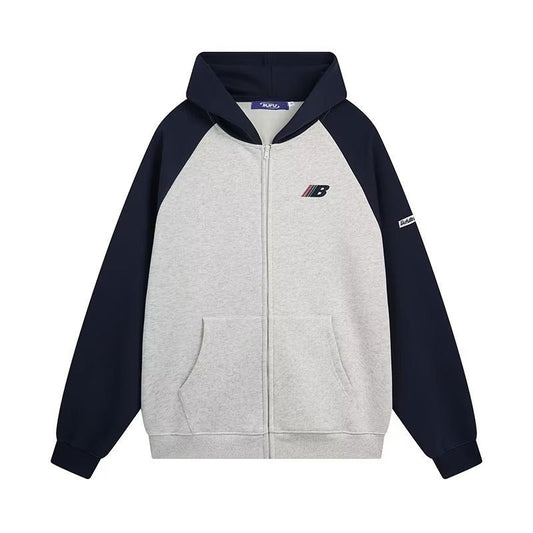 Retro Raglan Cardigan Hoodie Men's Autumn And Winter New