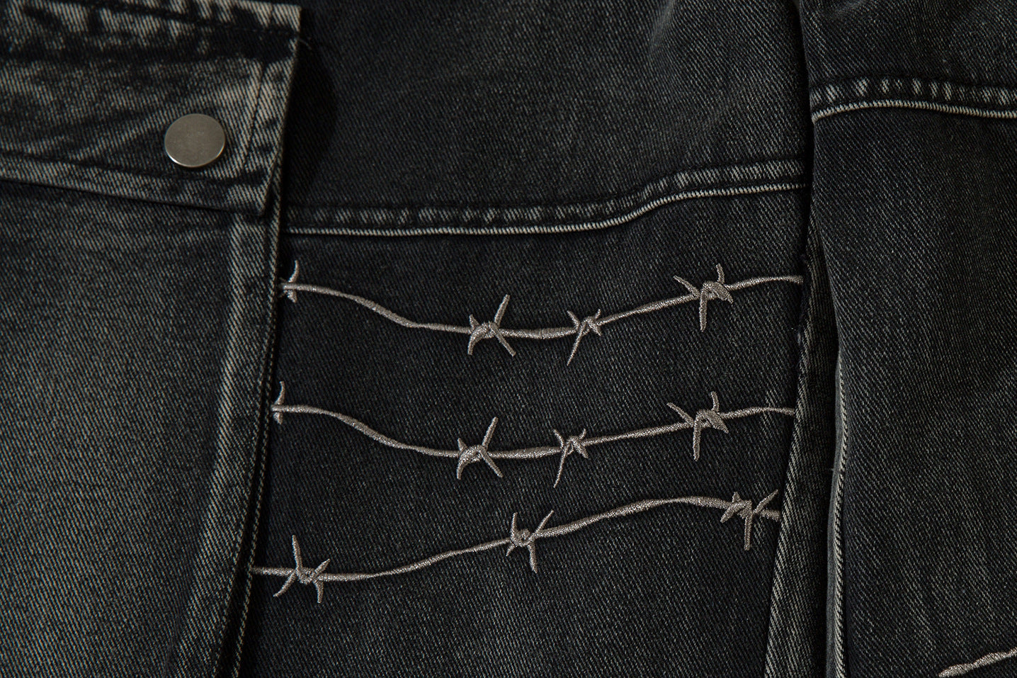 Men's Embroidery Loose-fitting Wide-leg Trousers