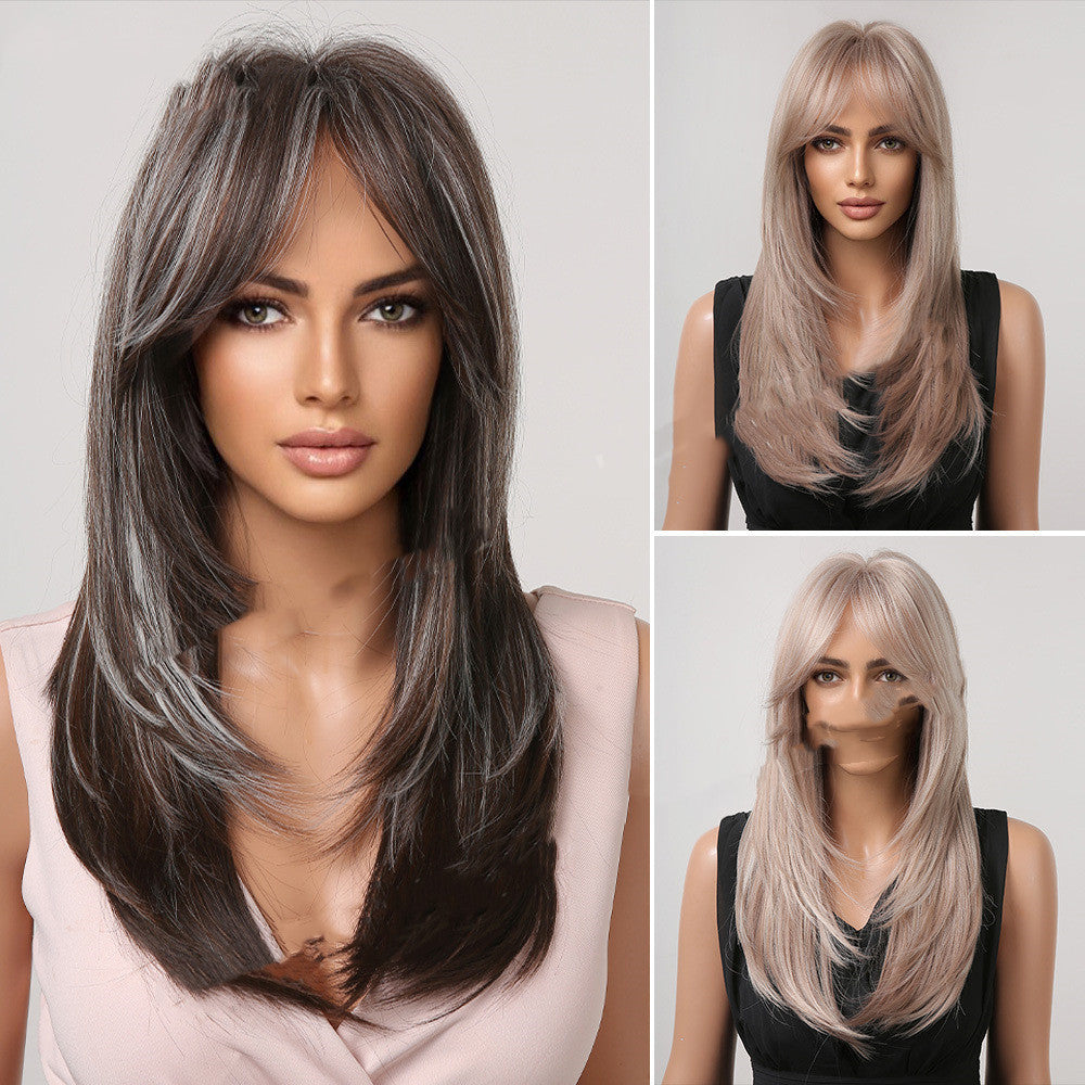 Women's Temperament Fashion Pick Dye Gradient Long Curly Hair