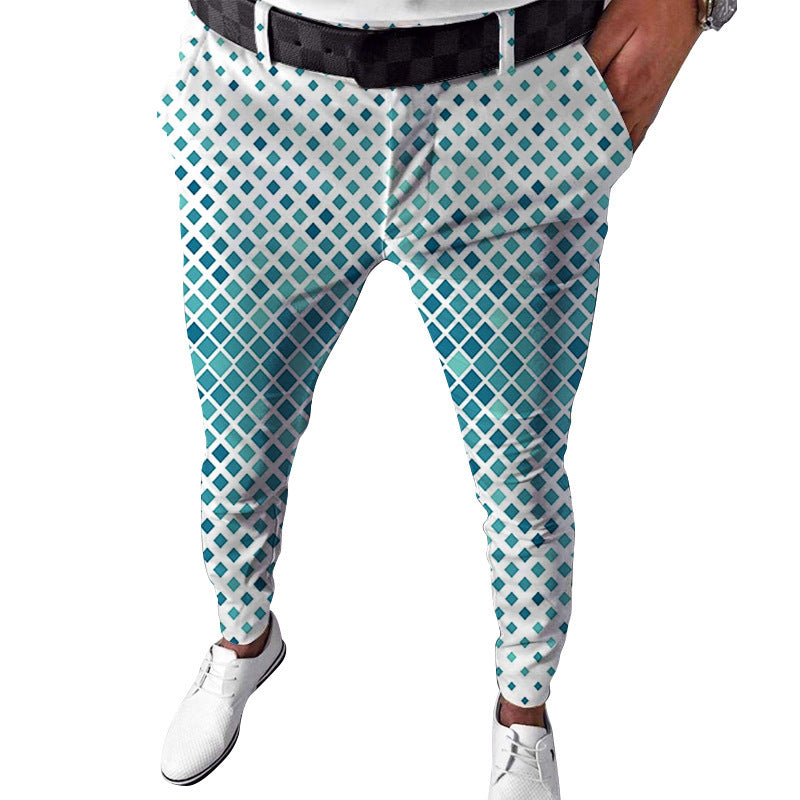 Men's Plaid Printed Casual Pants