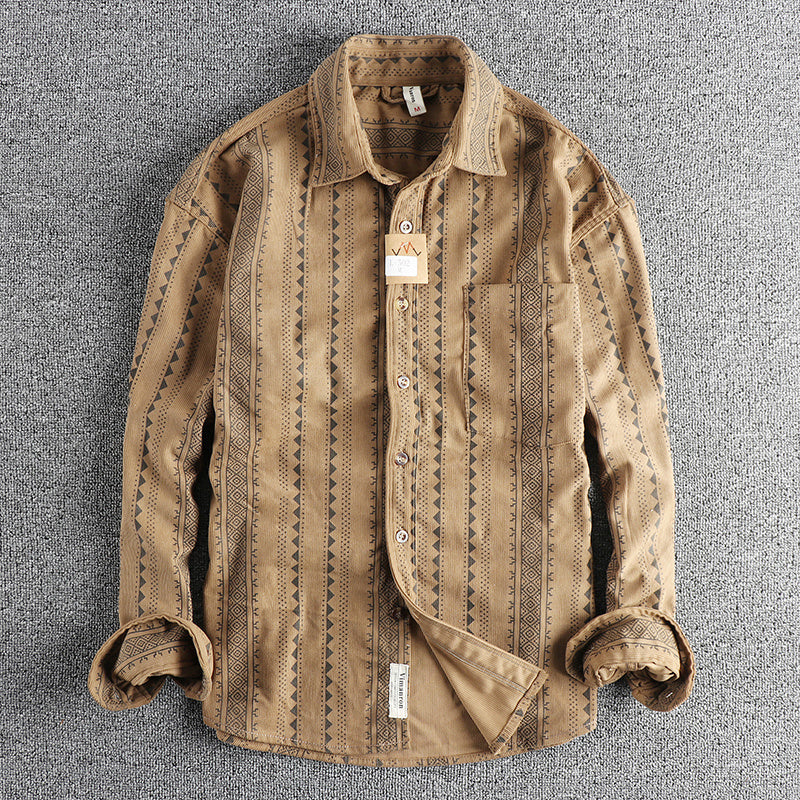 Ethnic Style Navajo Totem American Retro Casual Men's Shirt