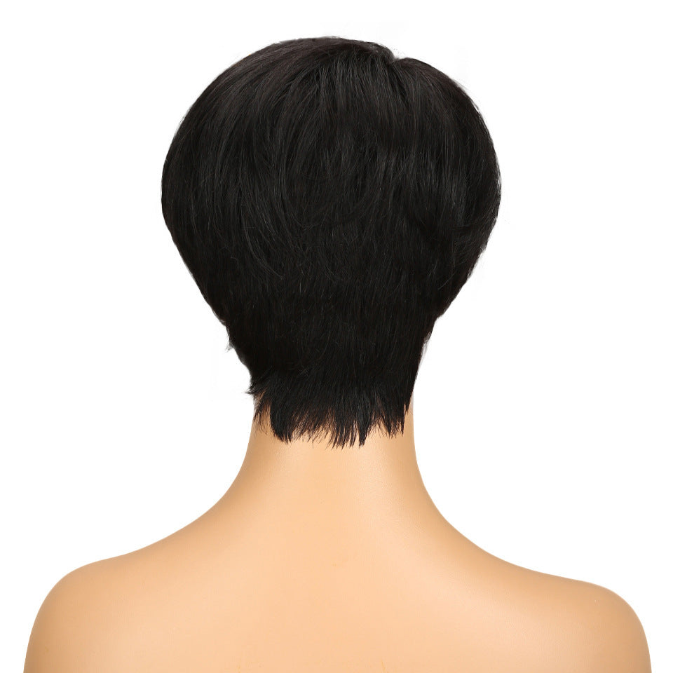 European Beauty Bobo Head Short Straight Hair Wig Headgear