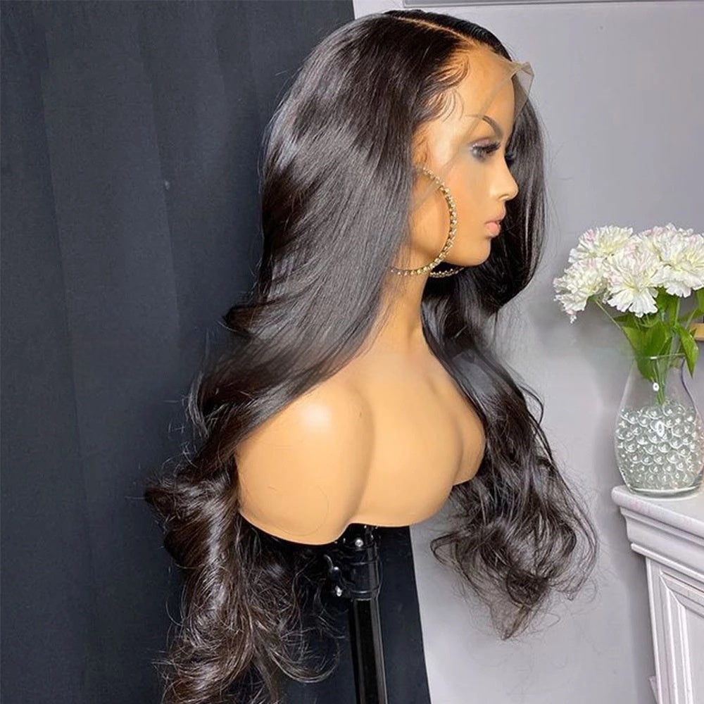 Black Large Wave Chemical Fiber Front Lace Long Curly Hair