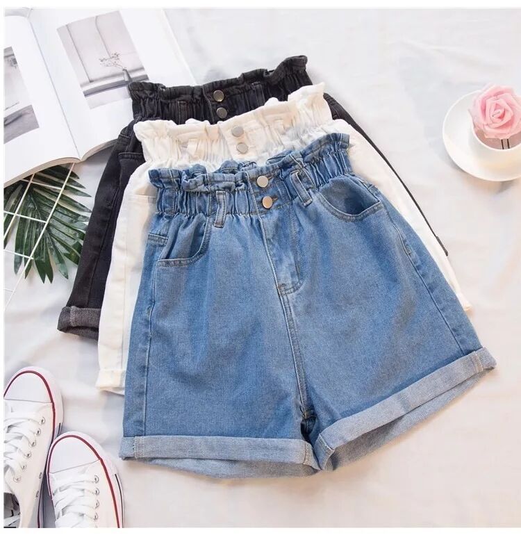 Denim shorts high waist loose loose thin legs hot
