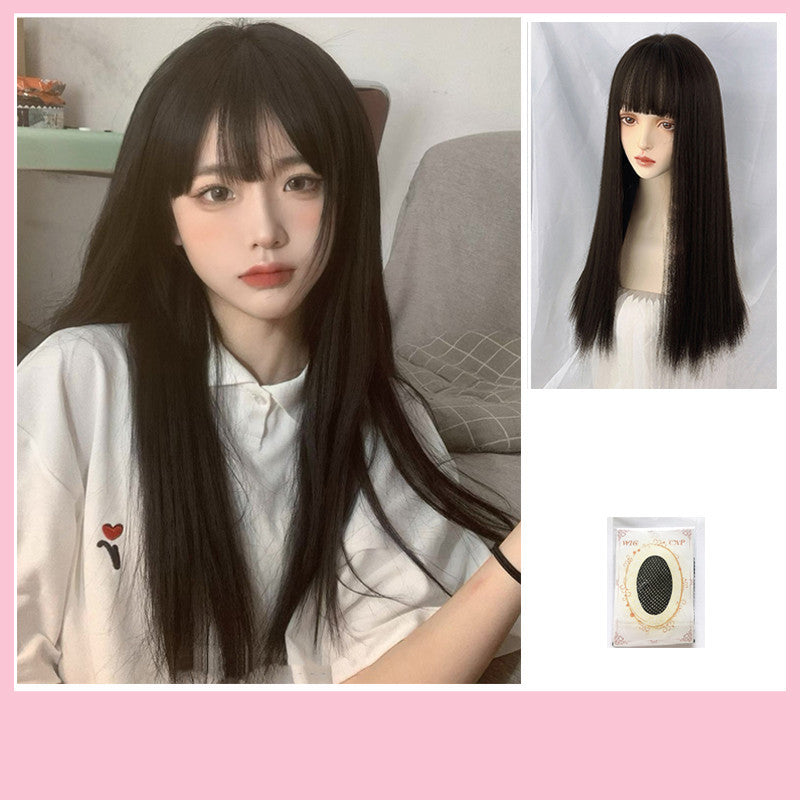 Wig Female Long Hair Lolita Straight Hair Natural Fluffy Water Ripples