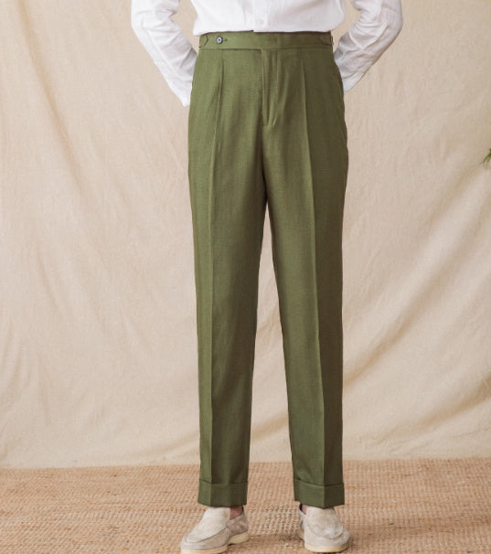 Summer Naples High Waist Straight-leg Pants Lightweight Breathable Casual Suit